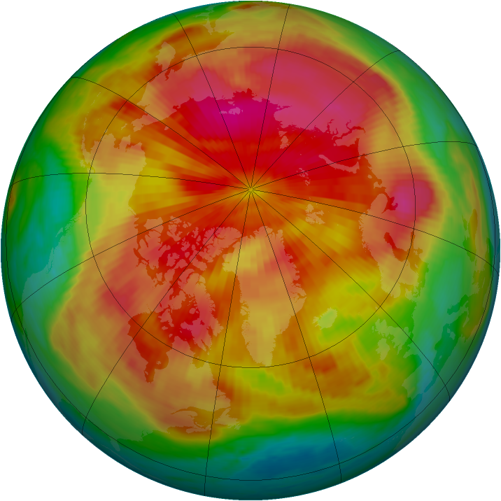Arctic ozone map for 04 April 1985